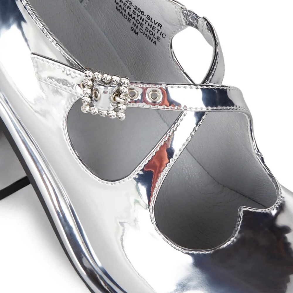 Dolls Kill Total Vengeance Mary Jane Heels – Silver, Size 8 – NEW - Picture 5 of 9